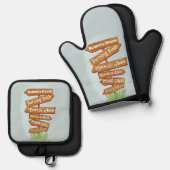 バーニングブッシュ 鍋つかみ&鍋敷きセット (正面/裏面)