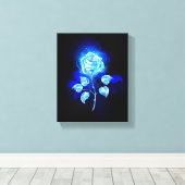 バーニングブルーバラ キャンバスプリント (インサイチュ (ウッドフロア))