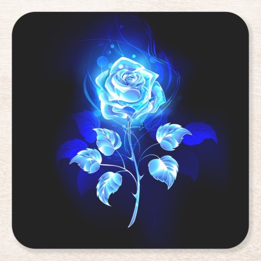 バーニングブルーバラ スクエアペーパーコースター (正面)