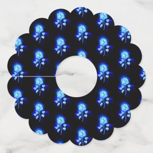 バーニングブルーバラ ワイングラスタグ (正面)