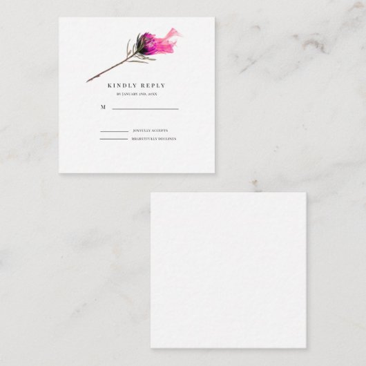 バーニング開花エレガンスウェディングRSVP エンクロージャーカード (正面/裏面)