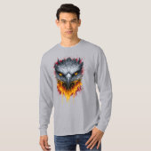 バーニング・アイ・ホーク・スプラッター・ロングスリーブ Tシャツ (正面フル)