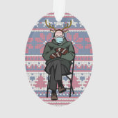 バーニーおもしろいサンダースアクリルクリスマスオーナメント オーナメント (裏面)
