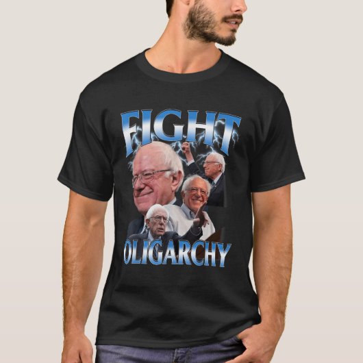 バーニーおもしろい・サンダースのシャツが寡頭政治と戦う Tシャツ (正面)