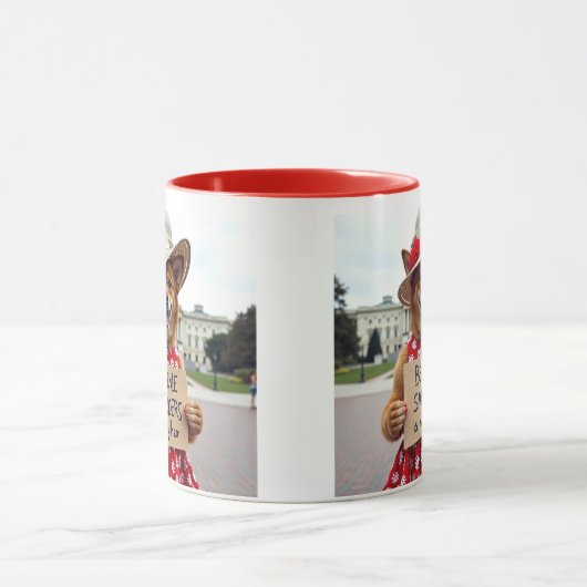 バーニーサンダースは私のヒーローかわいい犬 マグカップ (中央)