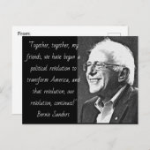 バーニーサンダーズ引用文政治的ノスタルジア ポストカード (正面/裏面)