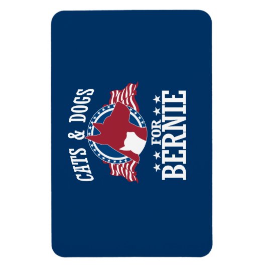 バーニーサンダー用の猫と犬 マグネット (縦)