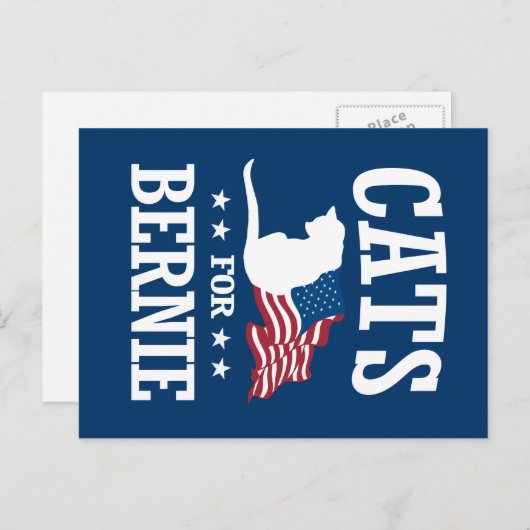 バーニーサンダー用の猫 ポストカード (正面/裏面)