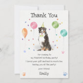バーニーズ・マウンテンドッグの子犬　誕生日ありがとうカード 招待状 (正面)