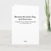 バーニーズ・マウンテン・ドッグおよび雪だるま シーズンカード (裏面)