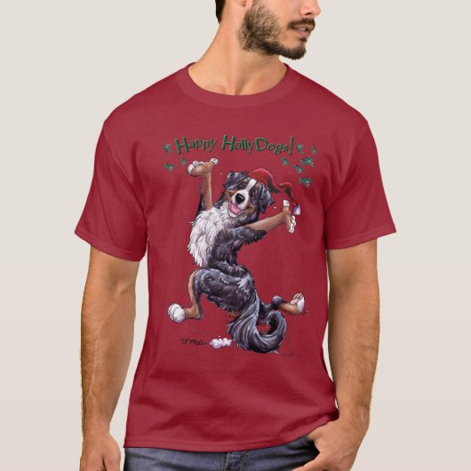 バーニーズ・マウンテン・ドッグの休日のTシャツ Tシャツ (正面)