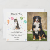 バーニーズ・マウンテン・ドッグの子犬の誕生日お礼カード 招待状 (正面)