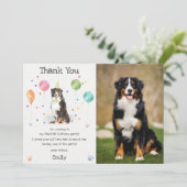 バーニーズ・マウンテン・ドッグの子犬の誕生日お礼カード 招待状 (スタンド正面)