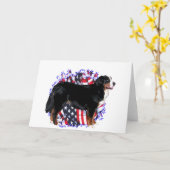 バーニーズ・マウンテン・ドッグの愛国者 カード (黄色い花)