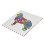 バーニーズ・マウンテン・ドッグの水彩画 タイル (側面)