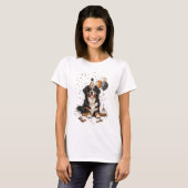 バーニーズ・マウンテン・ドッグの誕生日おめでとう Tシャツ (正面フル)