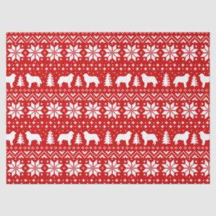 バーニーズ・マウンテン・ドッグはクリスマスパターンのシルエットを描きます 薄葉紙