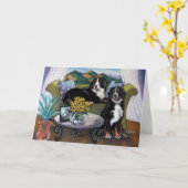 バーニーズ・マウンテン・ドッグ カード (黄色い花)