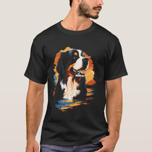 バーニーズ・マウンテン・ドッグ グラフィック Tシャツ (正面)