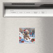 バーニードゥードルのクリスマス祭り的な雪の風景 マグネット (インサイチュ (食洗機))