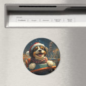 バーニードゥードル 犬 ローラーコースター クリスマス マグネット (インサイチュ (食洗機))