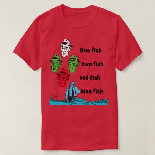 バーニーミラー1魚2魚レッドフィッシュブルーフィッシュ Tシャツ (デザイン正面)