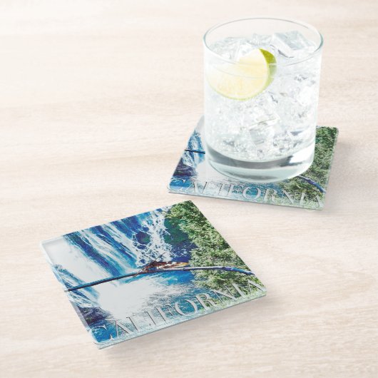 バーニー秋CAポスター ガラスコースター (アングル)