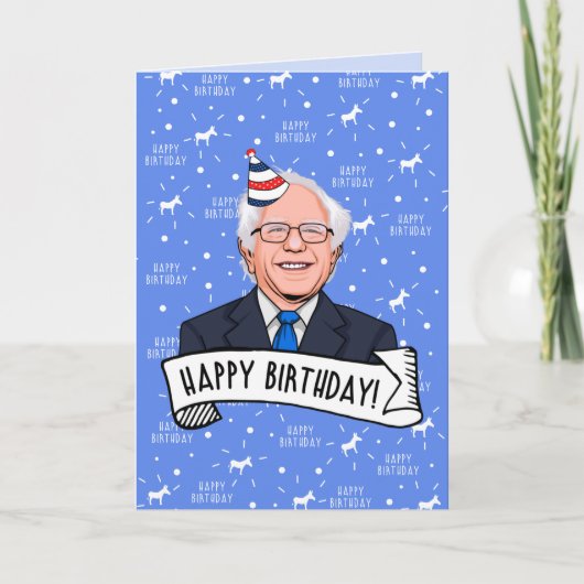 バーニー・サンダースのお誕生日おめでとう カード (正面)