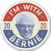 バーニー・サンダース2020年民主党写真レトロ シール (正面)