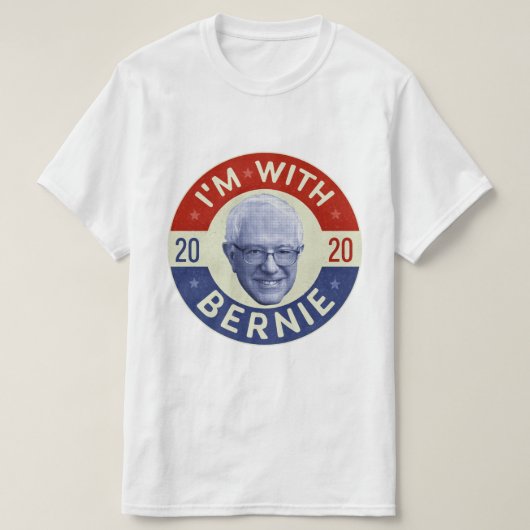 バーニー・サンダース2020年民主党写真レトロ Tシャツ (デザイン正面)