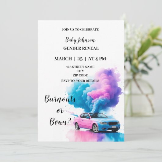 バーヌウトまたは弓をテーマにしたジェンダーの明け方 招待状 (スタンド正面)