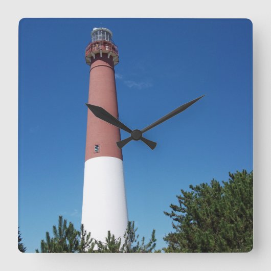 バーネガットライトハウスオールドバーニー スクエア壁時計 (正面)