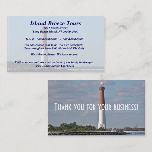 バーネガットライトハウスロングビーチアイランドニュージャージー 名刺 (正面/裏面)