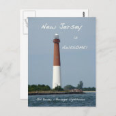 バーネガットライトハウスロンビーチアイランドニュージャージー ポストカード (正面/裏面)