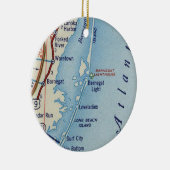 バーネガットライトハウスヴィンテージマップ セラミックオーナメント (右)