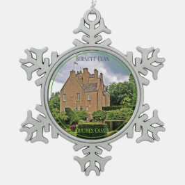 バーネットエレガントスコティッシュクランクラッツキャッスル スノーフレークピューターオーナメント