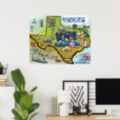 バーネットテキサス州地図ポスター ポスター (ホームオフィス)