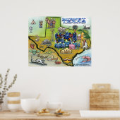 バーネットテキサス州地図ポスター ポスター (キッチン)