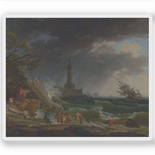 バーネット – 海岸沿いの地中海の嵐 シール (正面)