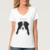 バーネーゼ・マウンテン・ドッグ 女性VネックTシャツ Tシャツ (正面)