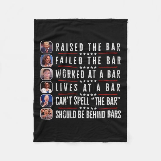 バーハリス失敗トランプPoliticaおもしろいを提起 フリースブランケット (正面)