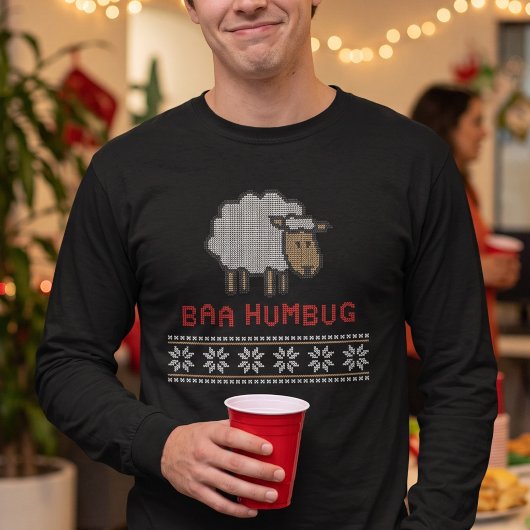 バーハンバグ ファニーシープ 偽のクリスマスセーター Tシャツ