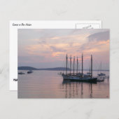 バーハーバーの日の出の船 II ポストカード (正面/裏面)