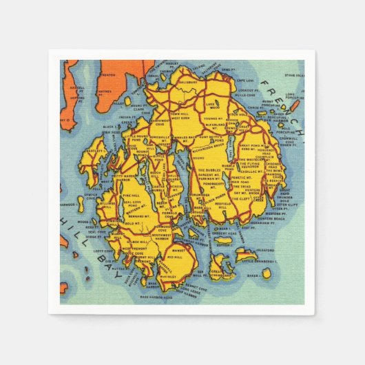 バーハーバーマウントデザートアイランド スタンダードカクテルナプキン (正面)