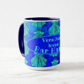 バーハーバーメインはっきりしたブルーホタロプシェルと名前 マグカップ (正面左)