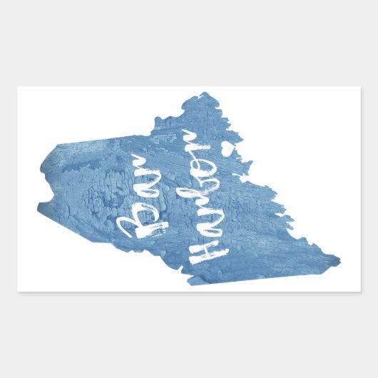 バーハーバーメインウッドグレイン 長方形シール (正面)