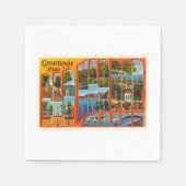 バーハーバーメインMEオールドヴィンテージトラベル土産 スタンダードカクテルナプキン (正面)