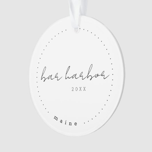 バーハーバーメインMEトラベル統一された州シンプル オーナメント (正面)