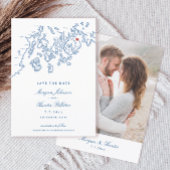 バーハーバーメーンマップネイビーブルーフォト セーブザデート