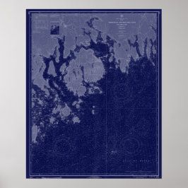 バーハーバー山砂漠MEマップ航海のグラフアート ポスター